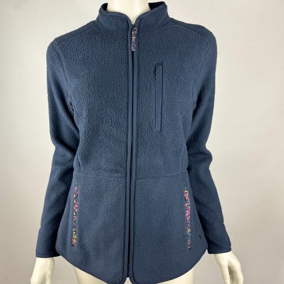 Joules Hadleigh Fleece Jacket Women 6 NWT Navy Full Zip Lined Zipper‎ Pocket - Picture 9 of 16